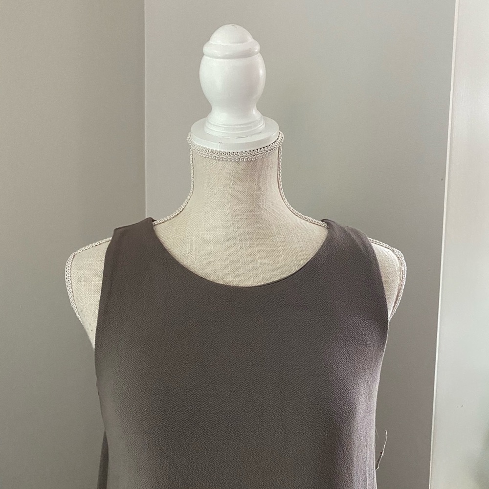 Nwt Sigrid Olsen Taupe Sleeveless Knit Dress - image 2